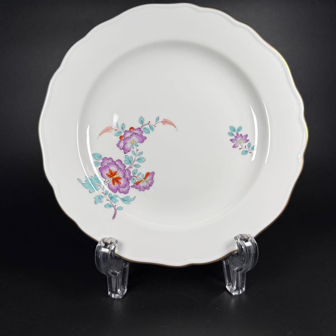 未使用 マイセン インドの華 色変わり 紫 プレート(18cm)2枚、1級品