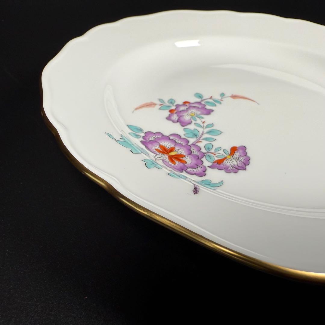 未使用 マイセン インドの華 色変わり 紫 プレート(18cm)2枚、1級品