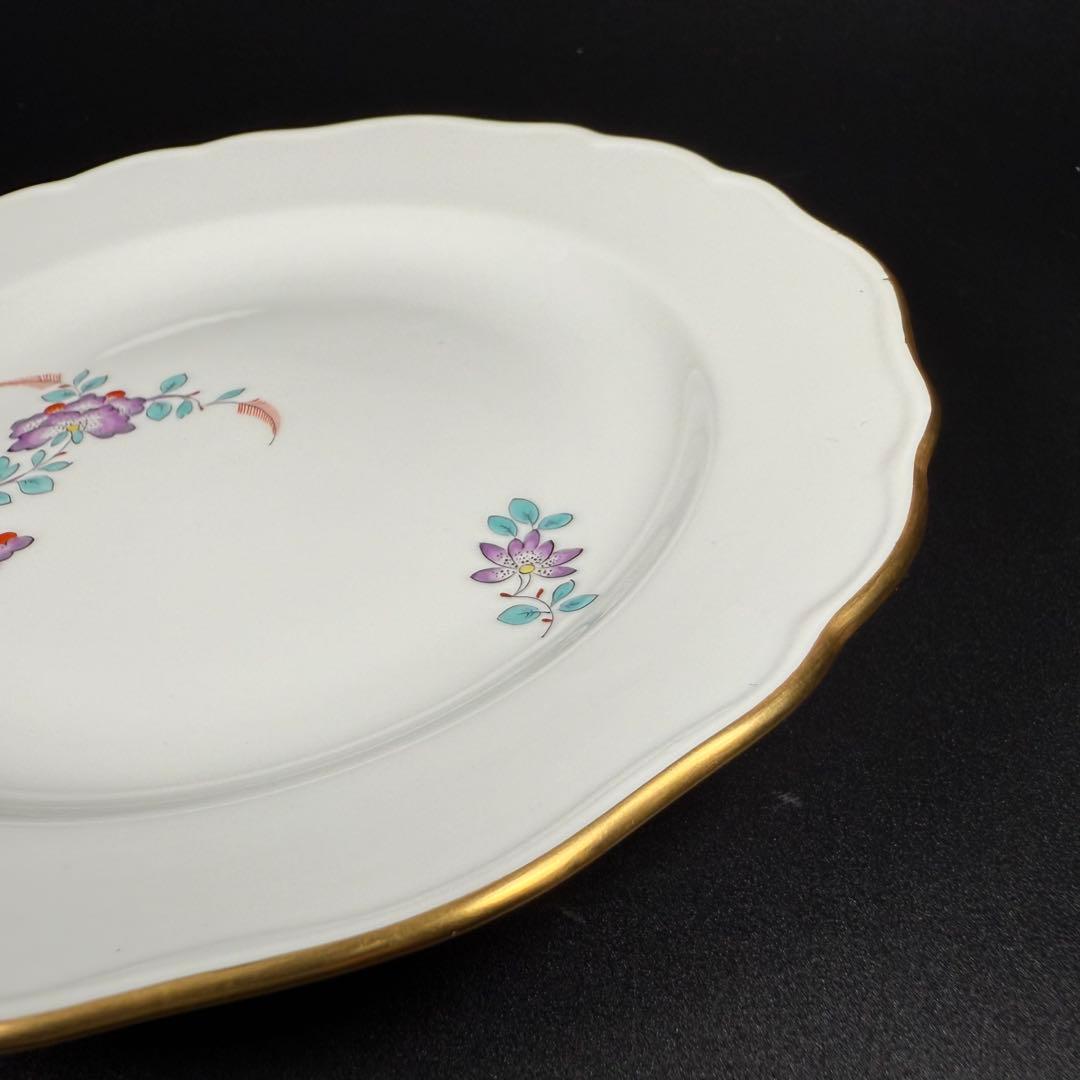 未使用 マイセン インドの華 色変わり 紫 プレート(18cm)2枚、1級品