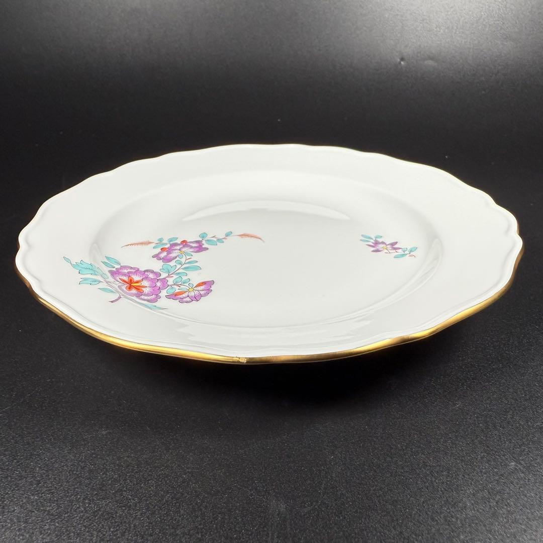 未使用 マイセン インドの華 色変わり 紫 プレート(18cm)2枚、1級品