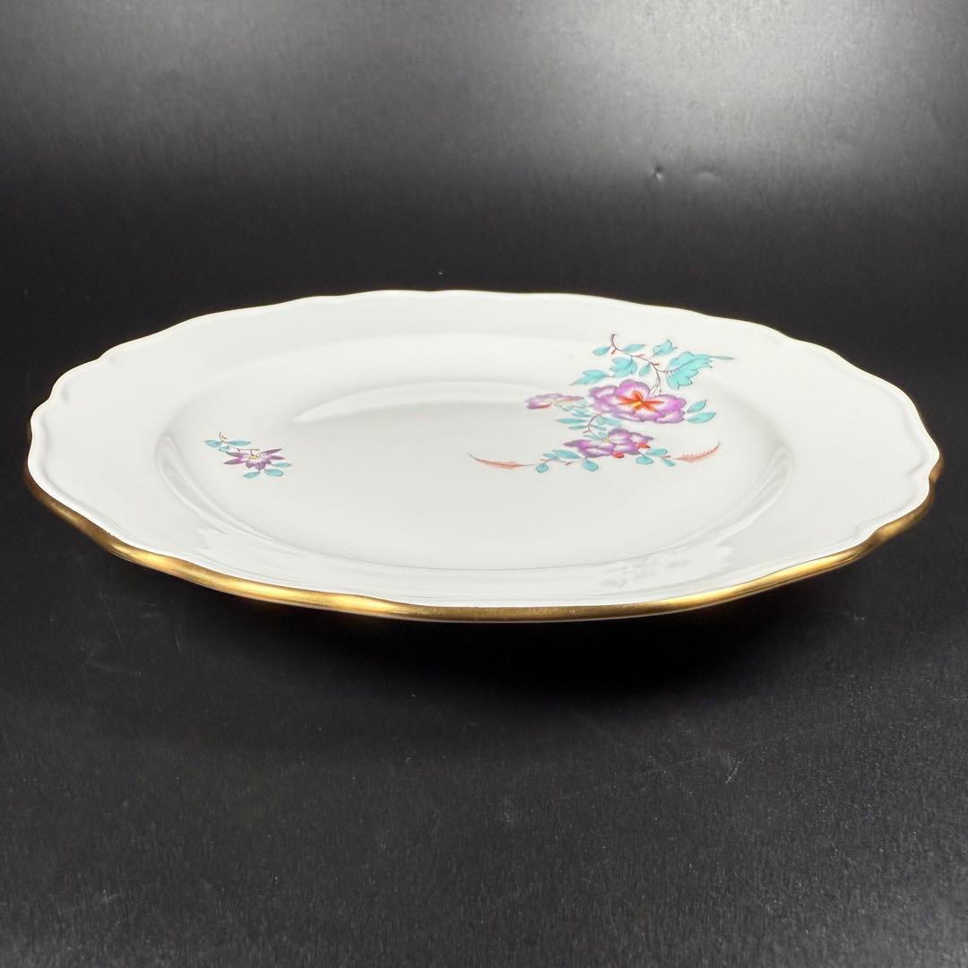 未使用 マイセン インドの華 色変わり 紫 プレート(18cm)2枚、1級品