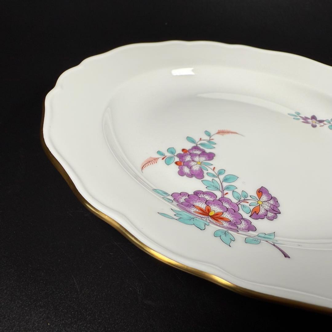 未使用 マイセン インドの華 色変わり 紫 プレート(18cm)2枚、1級品