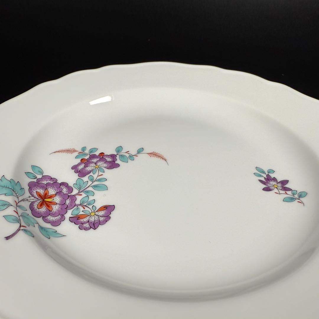 未使用 マイセン インドの華 色変わり 紫 プレート(18cm)2枚、1級品