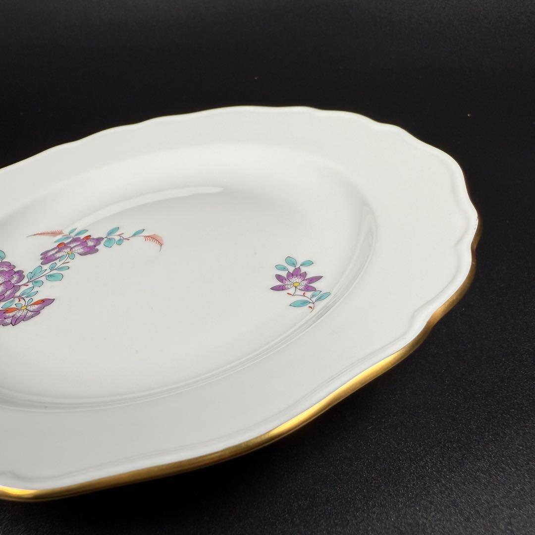 未使用 マイセン インドの華 色変わり 紫 プレート(18cm)2枚、1級品