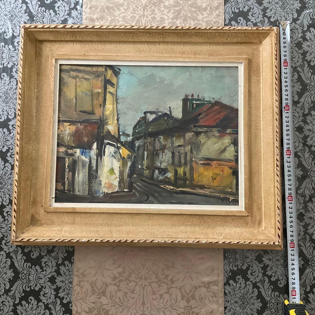 額縁　絵画油絵付き　レトロ