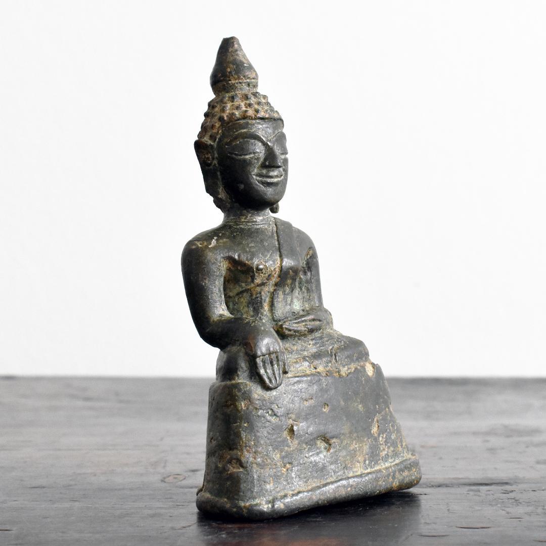 18世紀 東南アジア ラオス 青銅製仏像 /古銅/鋳造/金銅仏/ブッダ/タイ