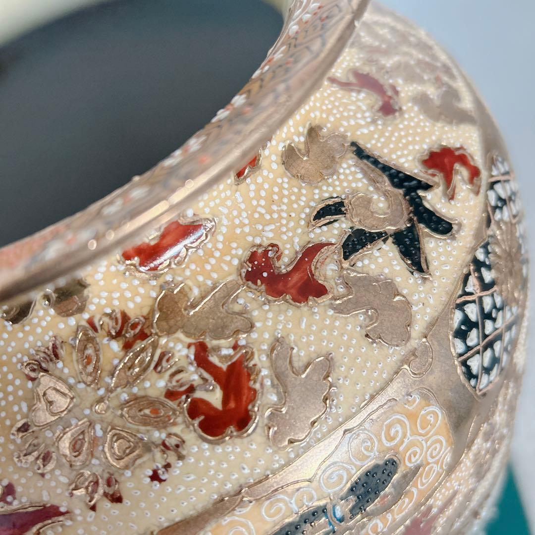 花瓶 古美術 薩摩焼 極細密色絵 古伊万里？ 飾壷 金襴手 花器 古玩 315