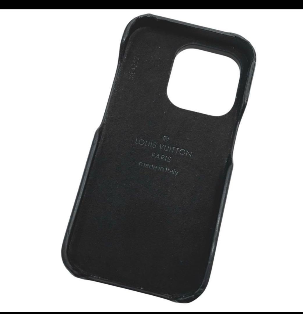 美品鑑定済み本物Louis Vuitton iPhone14Pro用レザーケース