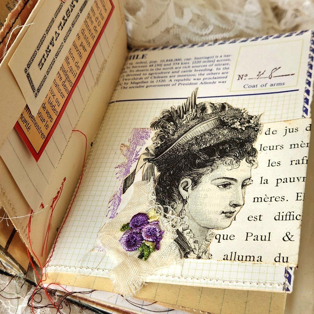 フランスの古い小さなガイドブックをリメイクしたjunkjournal