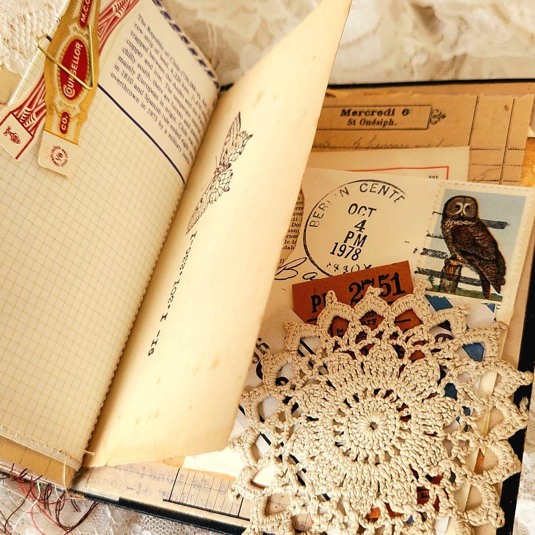 フランスの古い小さなガイドブックをリメイクしたjunkjournal