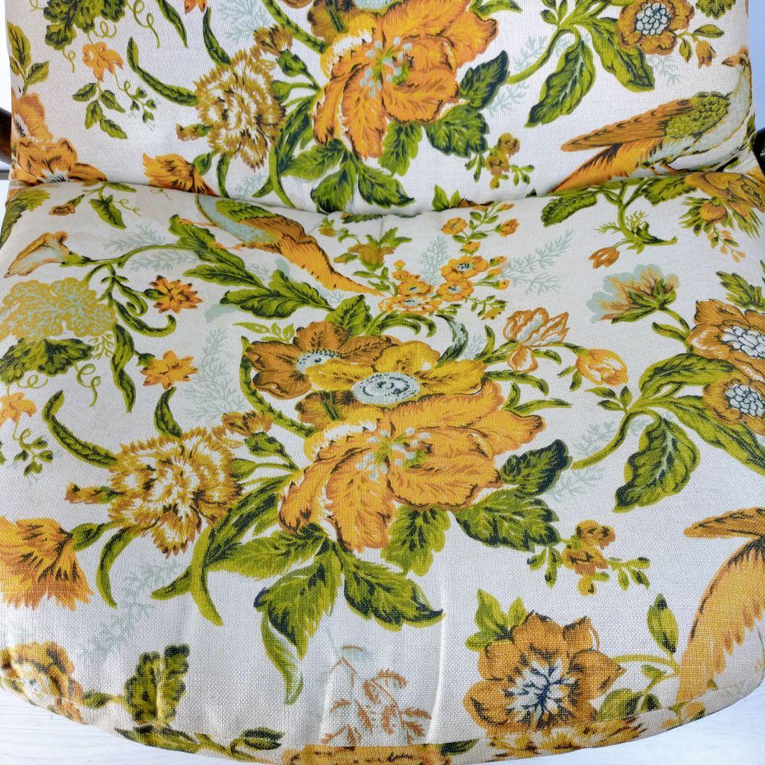 ラタンチェア 360度 回転式 籐家具 昭和レトロ 　クッション付き