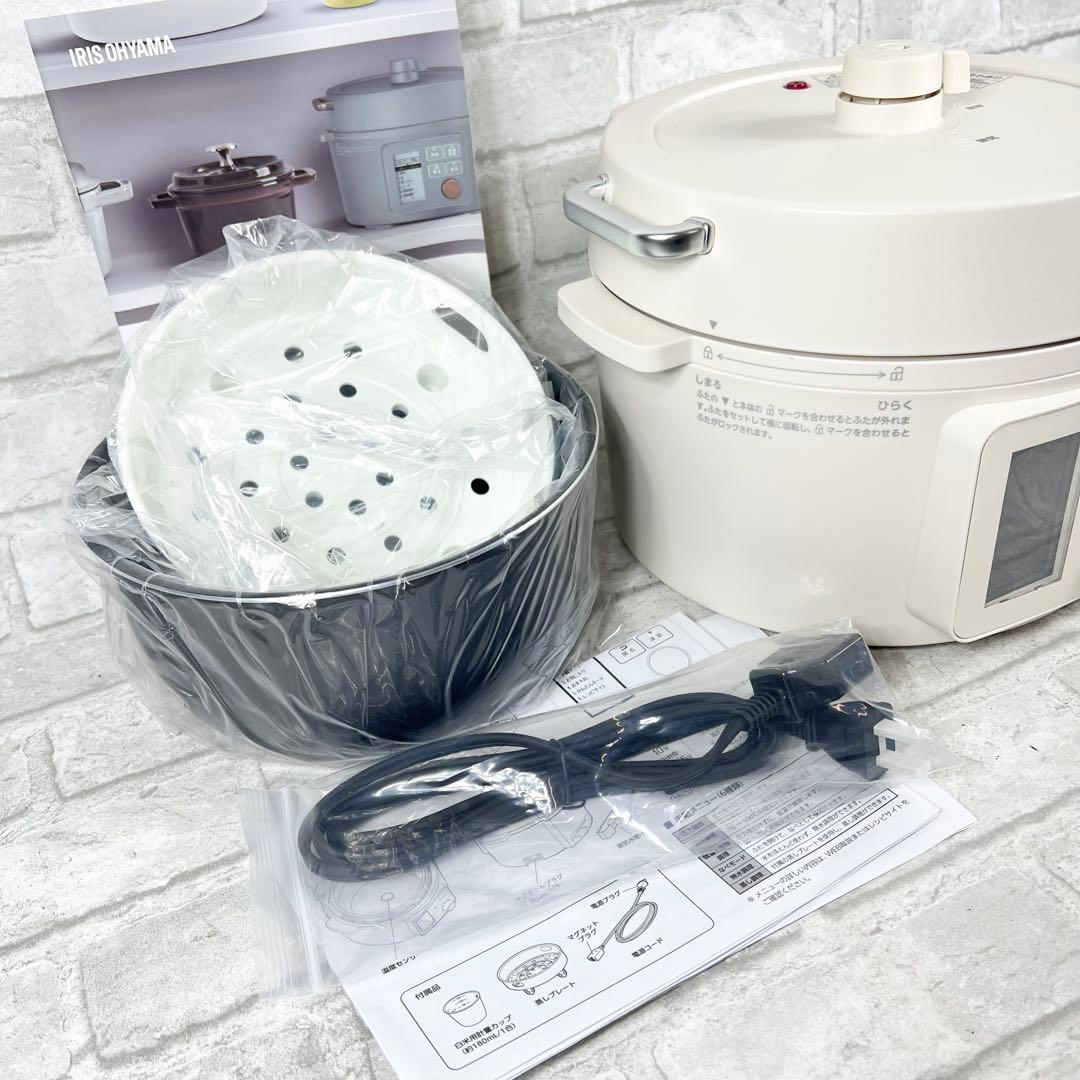 アイリスオーヤマ 電気圧力鍋 3L 液晶タイプ PMPC-MB3 ホワイト