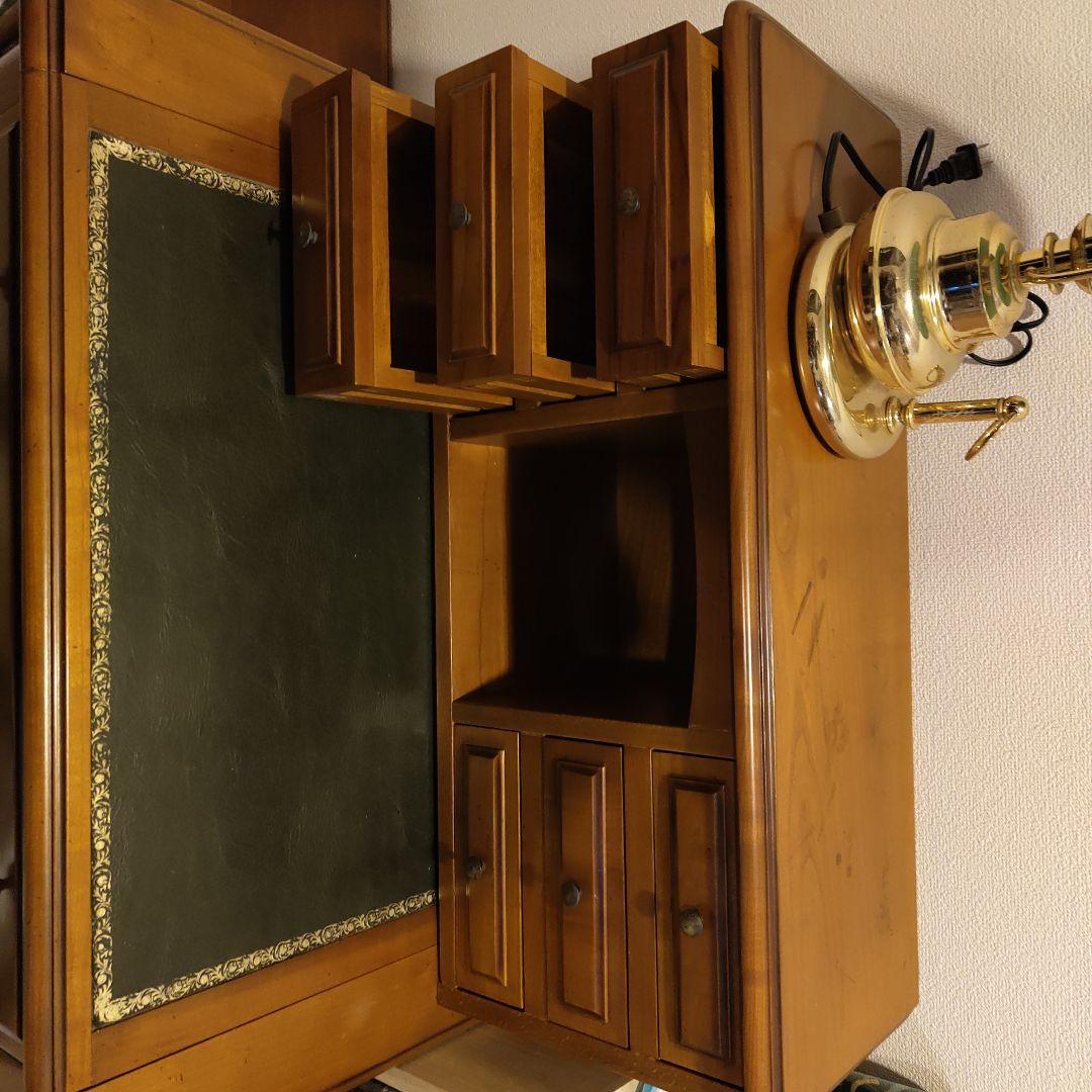 【波風ミナト】フランス製 木製デスク 引き出し付き