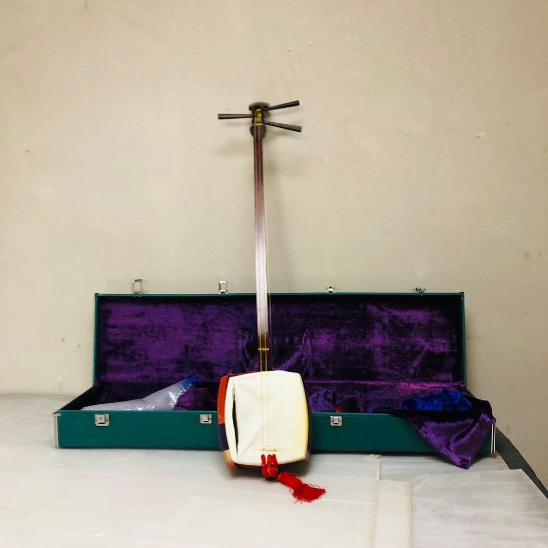 I64ジャンク品！和楽器 三味線 撥 ハードケース付き