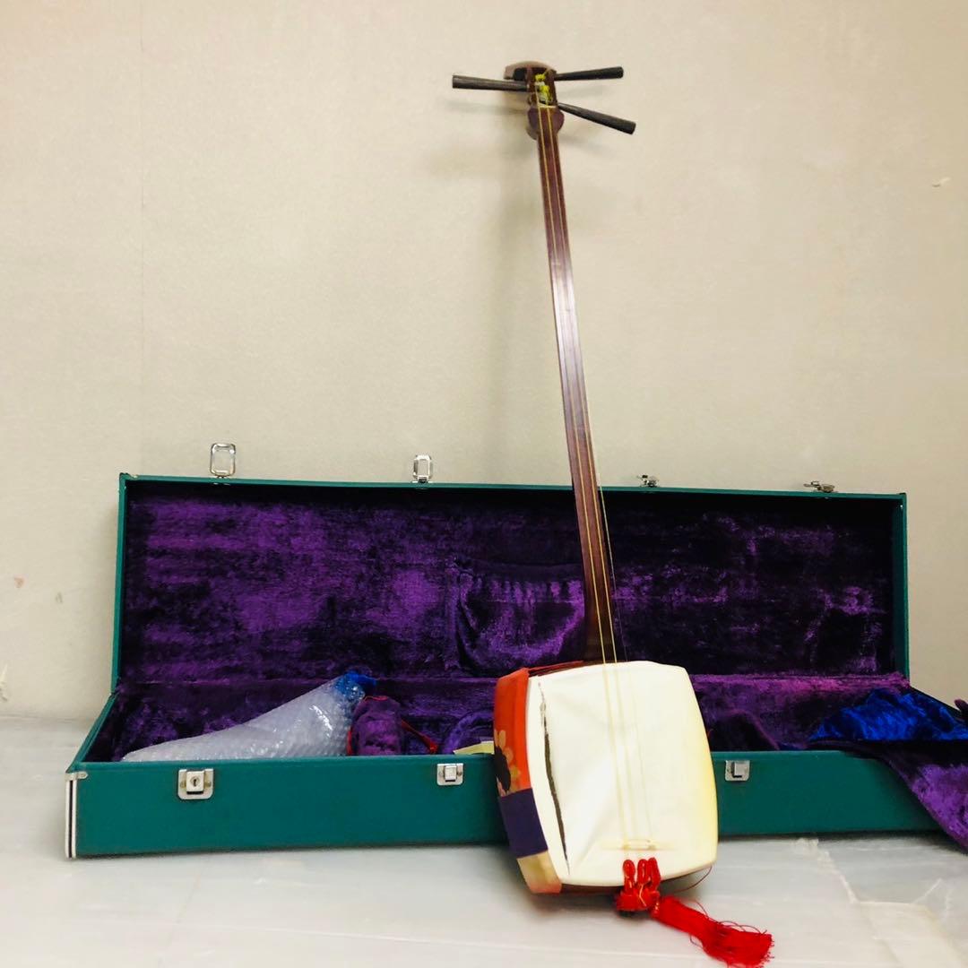 I64ジャンク品！和楽器 三味線 撥 ハードケース付き