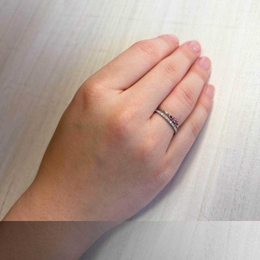 Pt ピンクトルマリン 0.149ct ルビー リング 【新品】ソ付