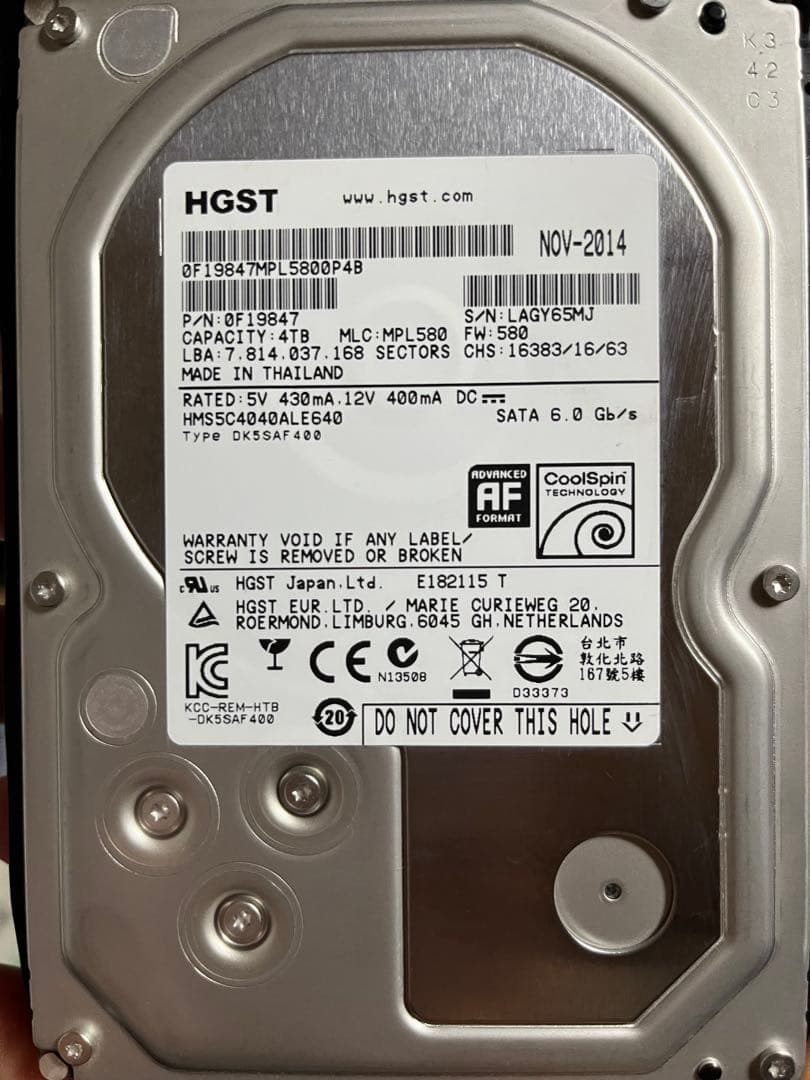 QNAP TS-453Be-4G NAS 中古HDD 4TB×4付