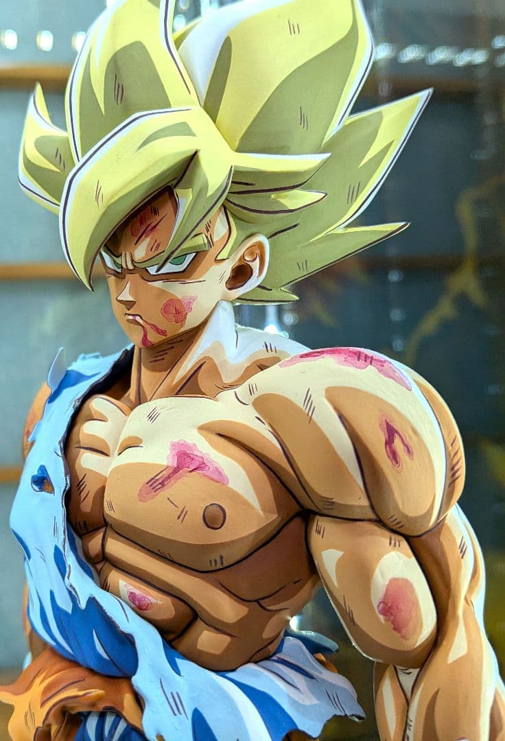 ドラゴンボールフィギュア 伝説の超サイヤ人 孫悟空 リペイント 二次元彩色