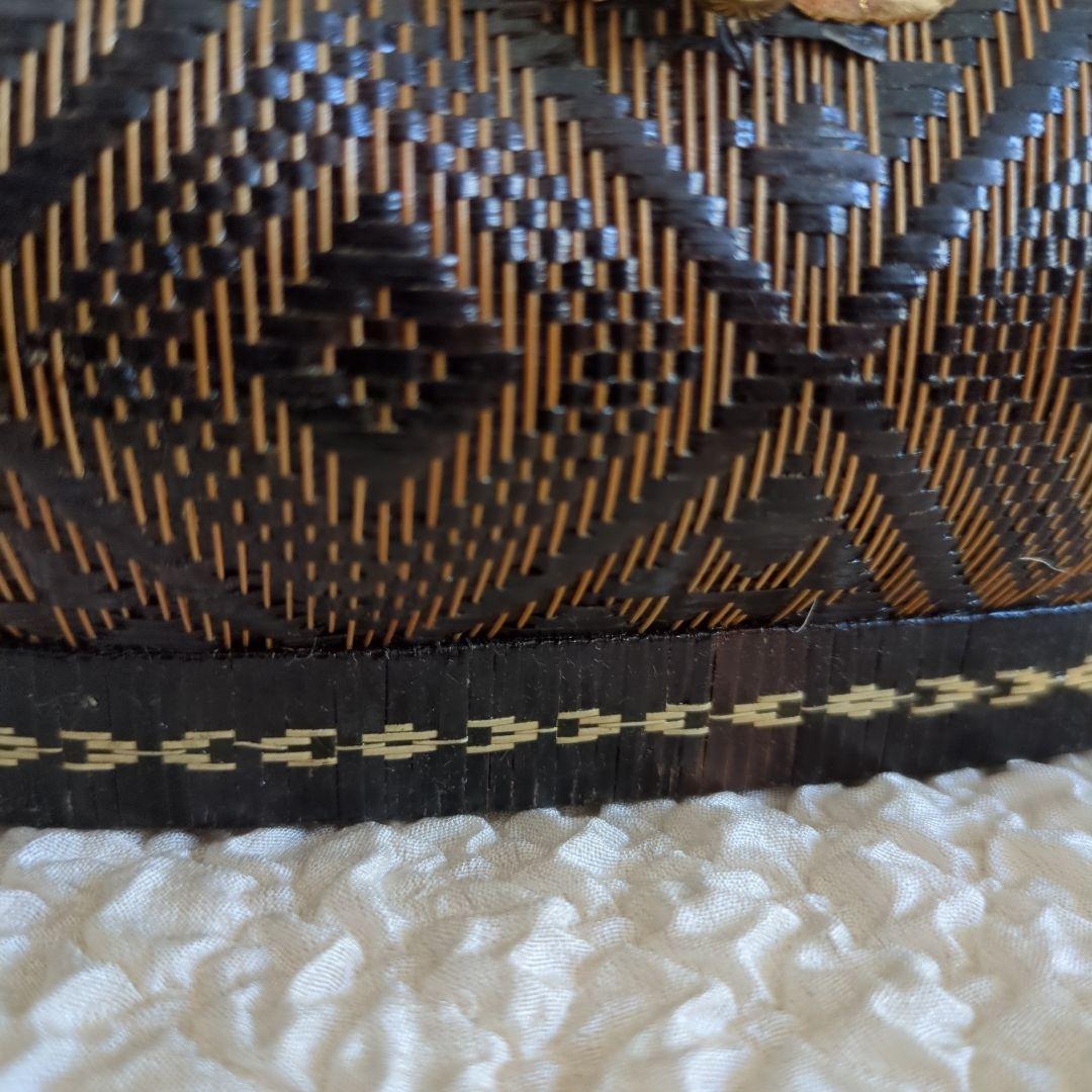 タイ　王室　幾何学模様のかごバッグ　ビンテージ