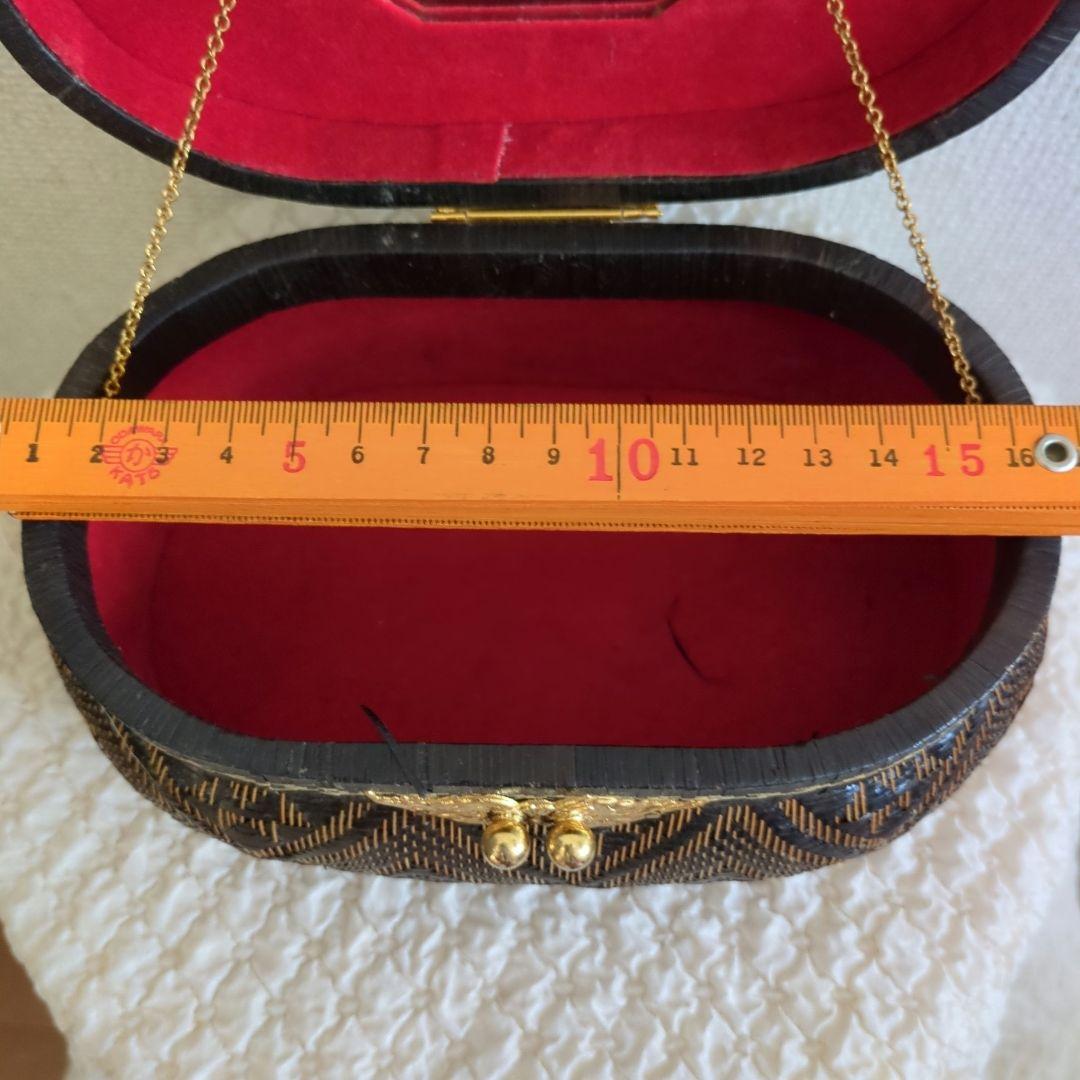 タイ　王室　幾何学模様のかごバッグ　ビンテージ