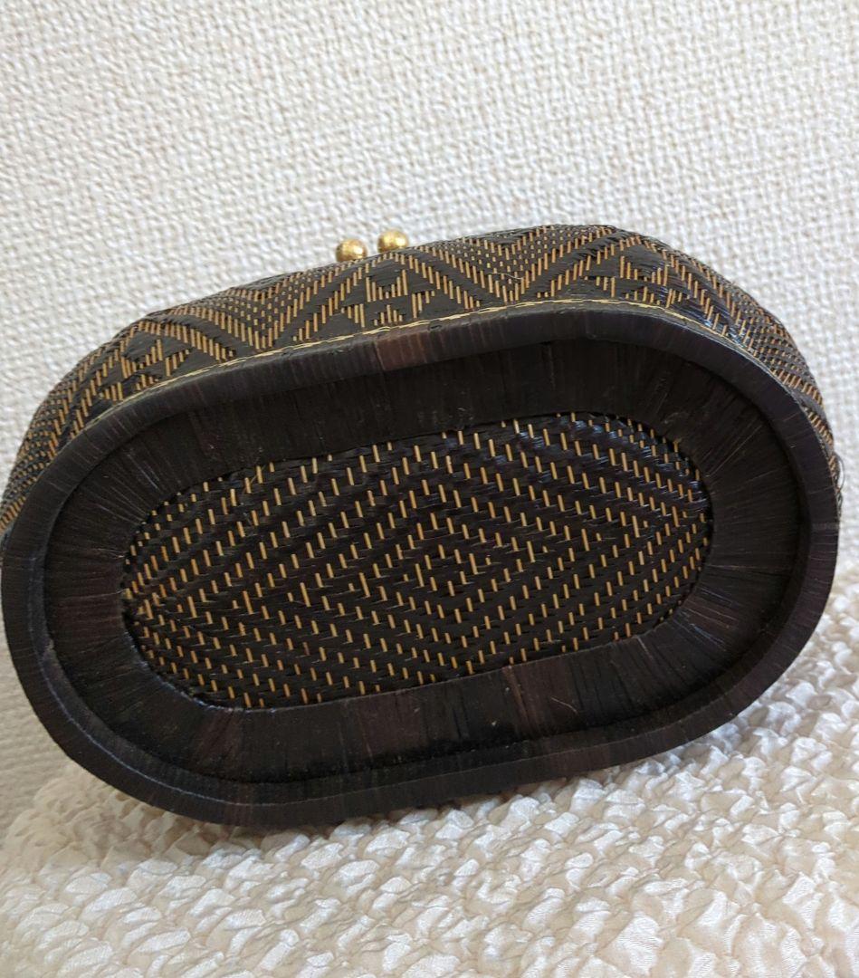 タイ　王室　幾何学模様のかごバッグ　ビンテージ