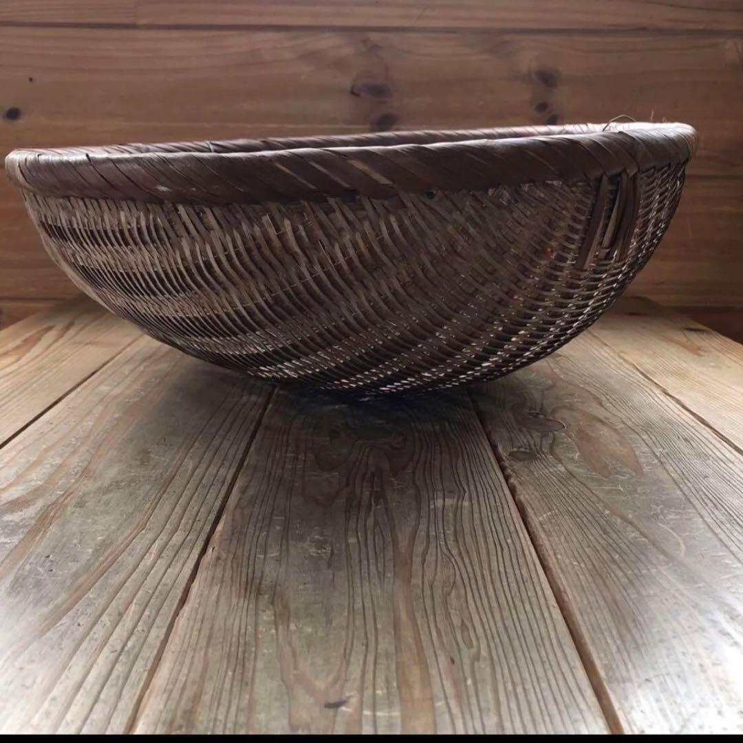 アンティーク　籠　バスケット　骨董籠