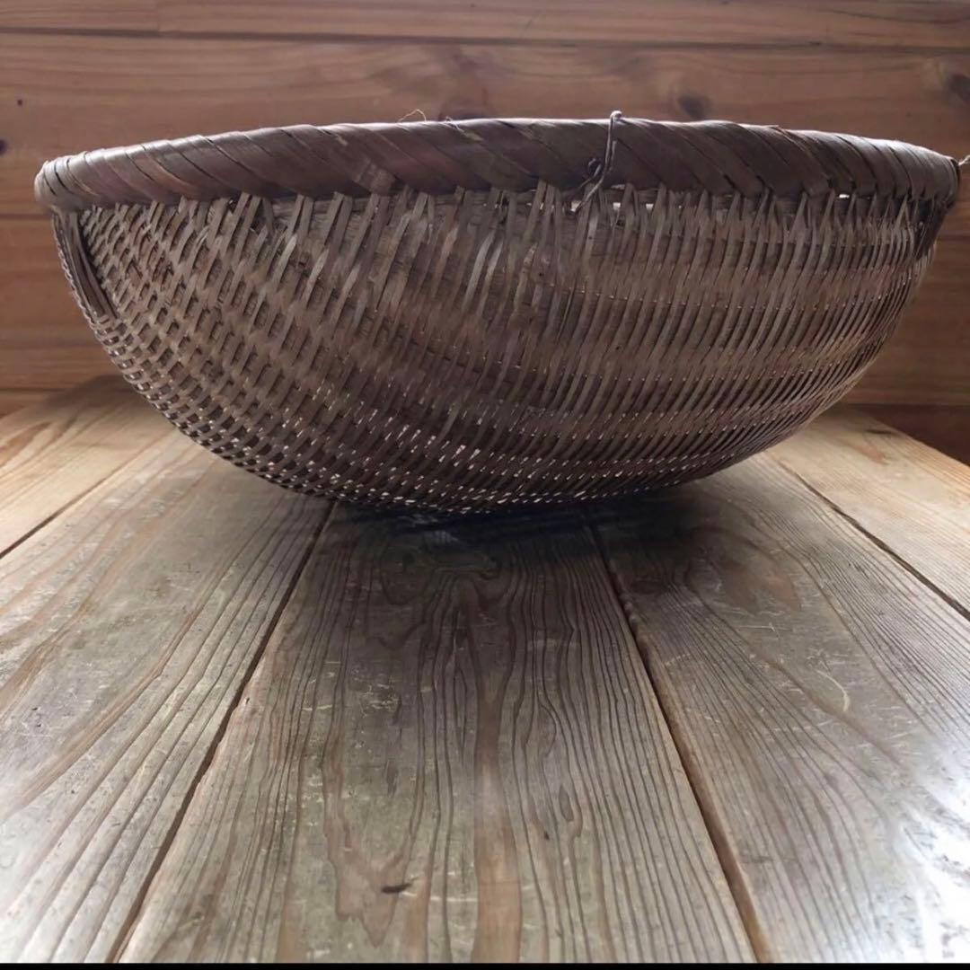 アンティーク　籠　バスケット　骨董籠