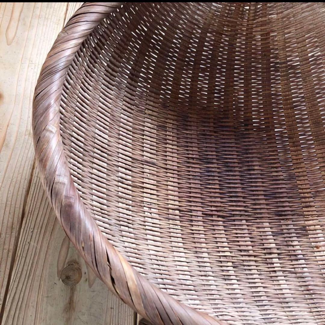 アンティーク　籠　バスケット　骨董籠