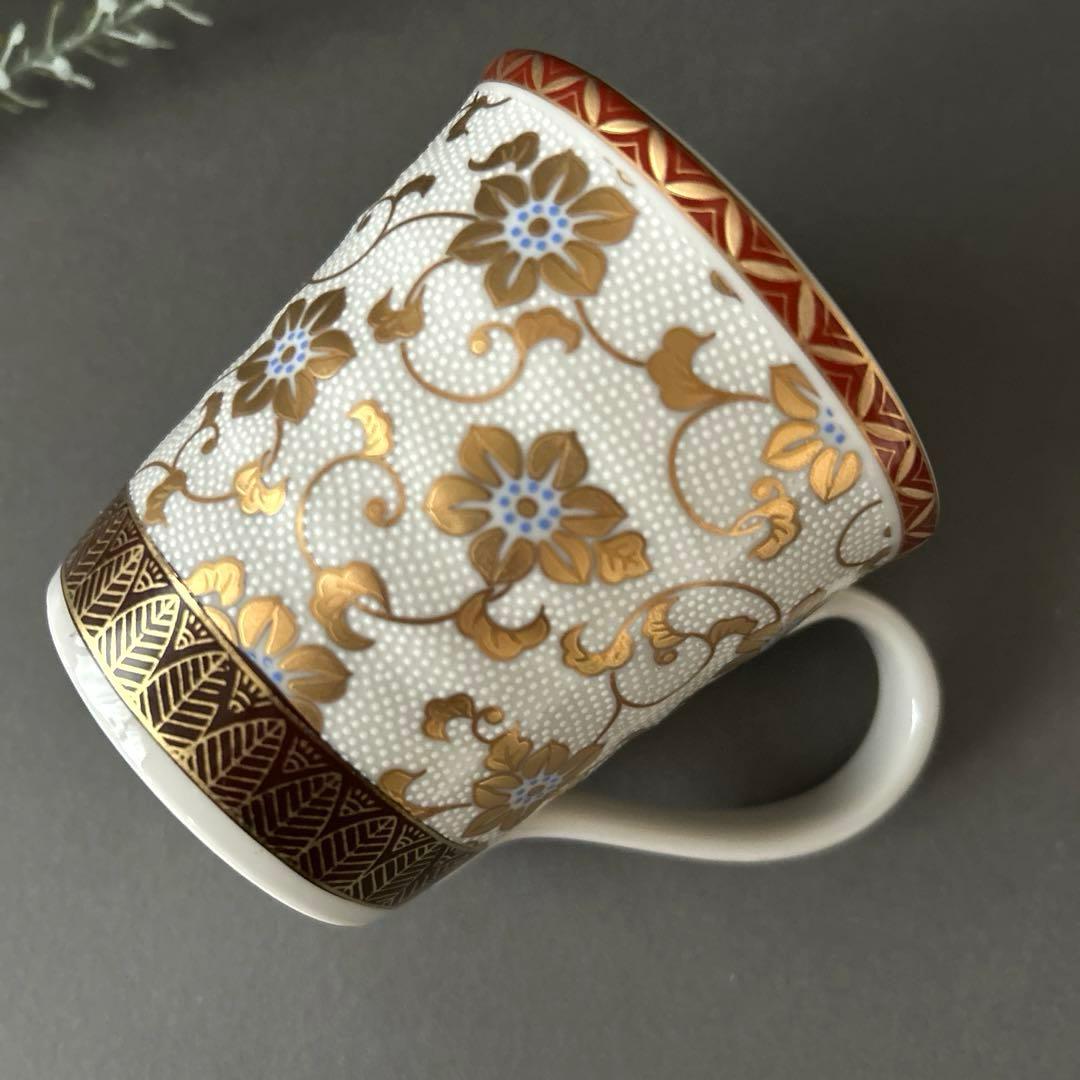 九谷焼　金山窯　白粒/赤粒　マグカップと飯碗　ペアセット