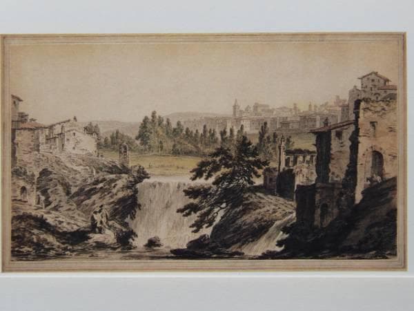 リチャード・クーパー、チヴォリの滝、希少画集画、新品額装付