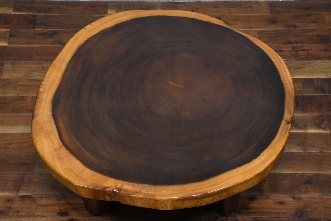 ECK89 モンキーポッド 輪切り一枚板 ローテーブル センターテーブル 座卓