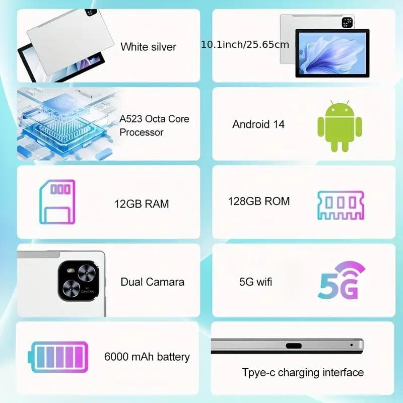 【新品】タブレット Android14 128GB キーボードマウス等付属