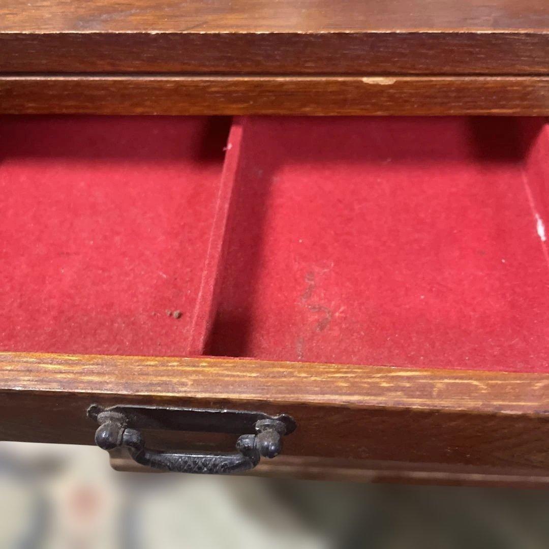 日本アンティーク裁縫箱　和風木製小物収納　小針箱　昭和レトロ　工芸品