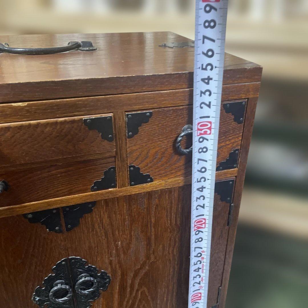日本アンティーク裁縫箱　和風木製小物収納　小針箱　昭和レトロ　工芸品