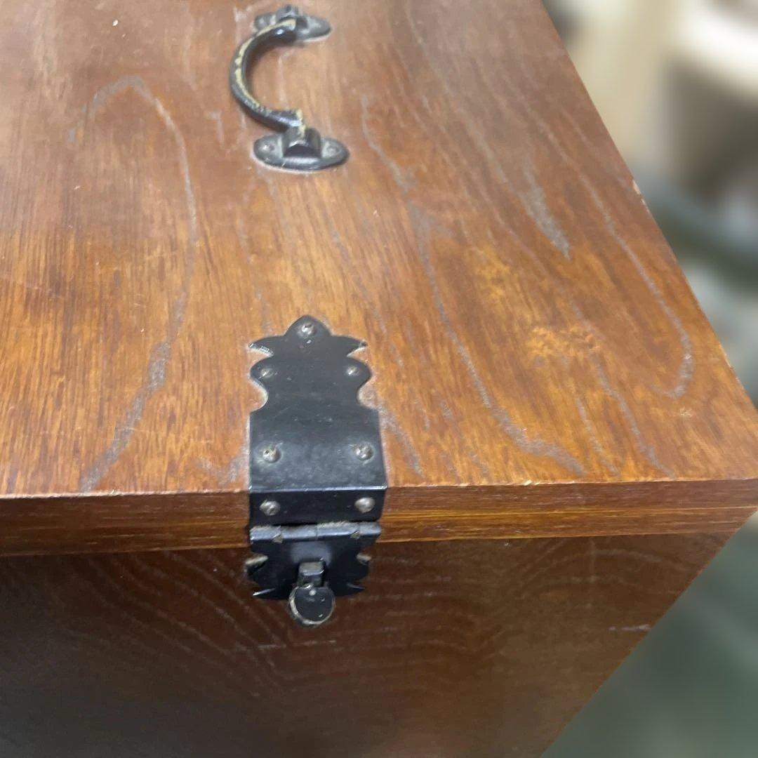 日本アンティーク裁縫箱　和風木製小物収納　小針箱　昭和レトロ　工芸品