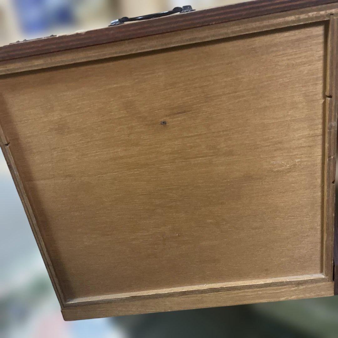 日本アンティーク裁縫箱　和風木製小物収納　小針箱　昭和レトロ　工芸品