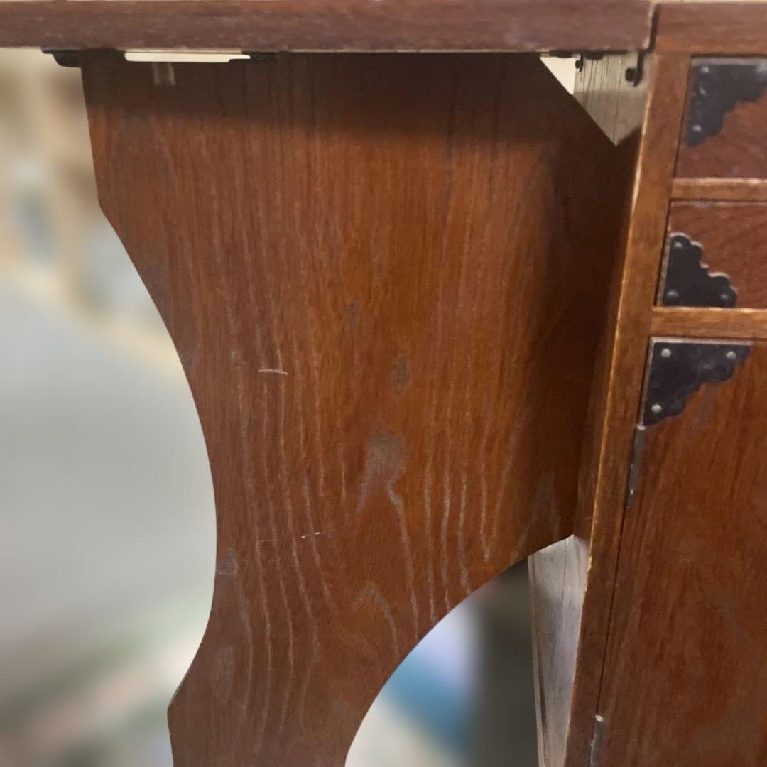 日本アンティーク裁縫箱　和風木製小物収納　小針箱　昭和レトロ　工芸品