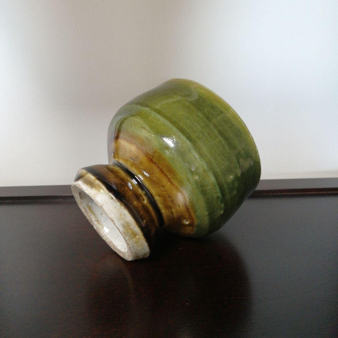 河井寛次郎　緑釉碗　紅葩識箱