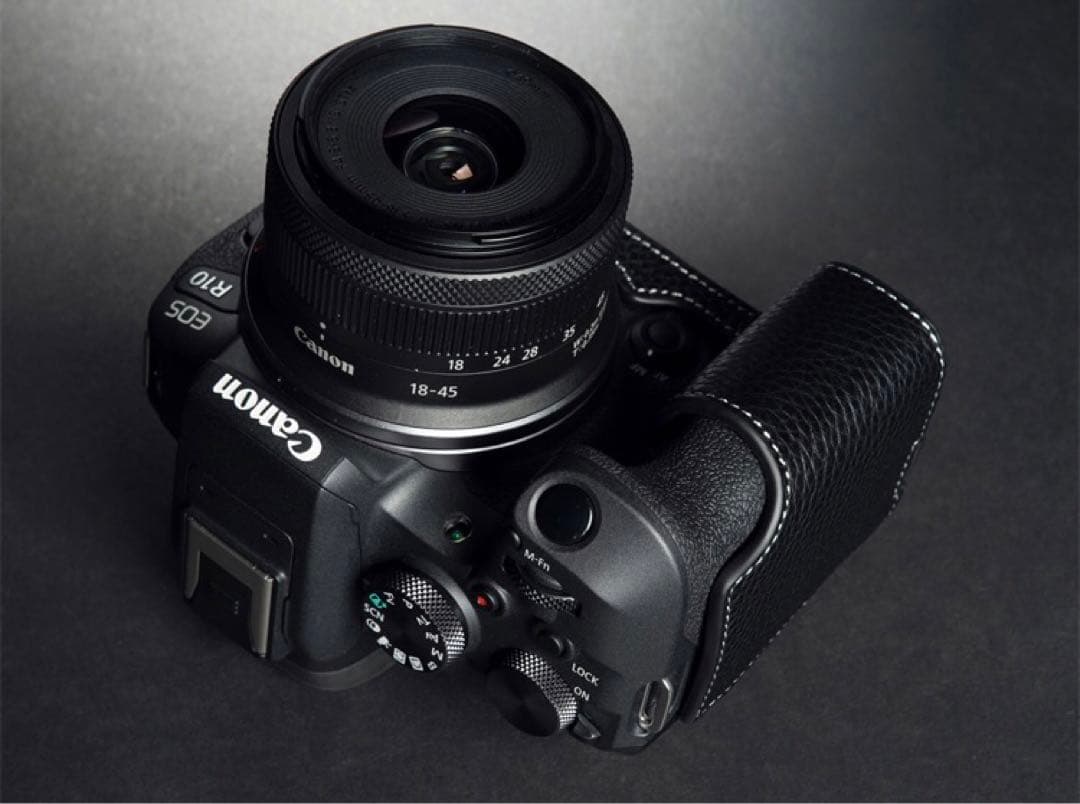本革 新品 Canon キャノン EOS R10用 本革カメラケース ブラック