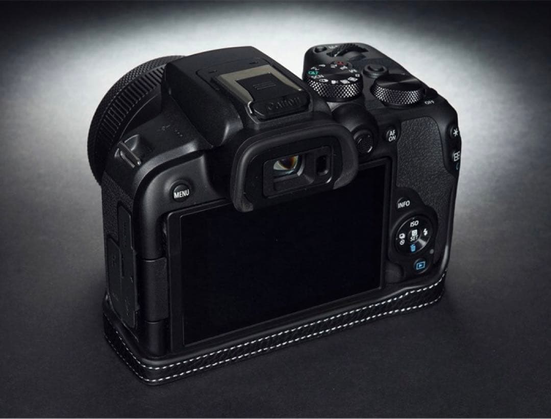 本革 新品 Canon キャノン EOS R10用 本革カメラケース ブラック