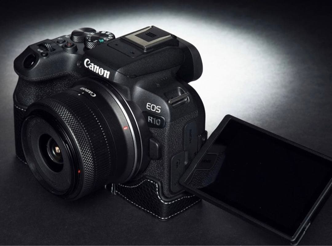 本革 新品 Canon キャノン EOS R10用 本革カメラケース ブラック