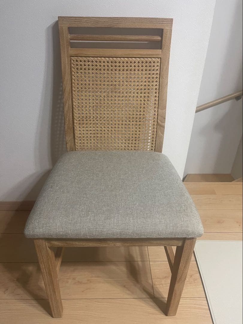 【未使用】ラタンチェア◆チーク無垢材 検品済・完成品 (B) セット販売可能！