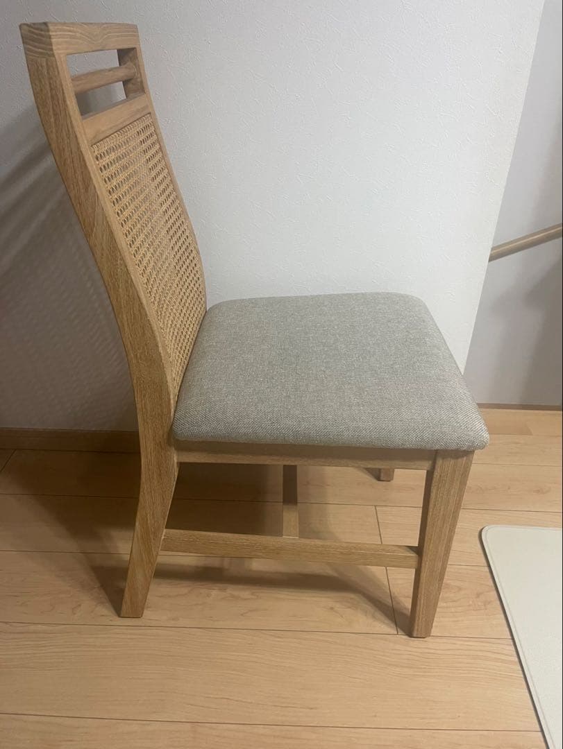 【未使用】ラタンチェア◆チーク無垢材 検品済・完成品 (B) セット販売可能！