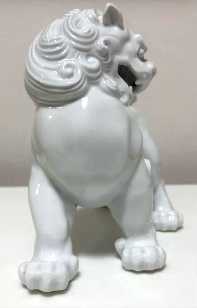 希少 入手困難品！ 深川製磁 オールド深川 白磁 獅子 置物 オブジェ