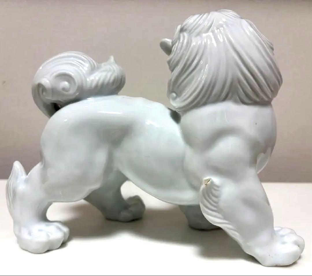希少 入手困難品！ 深川製磁 オールド深川 白磁 獅子 置物 オブジェ