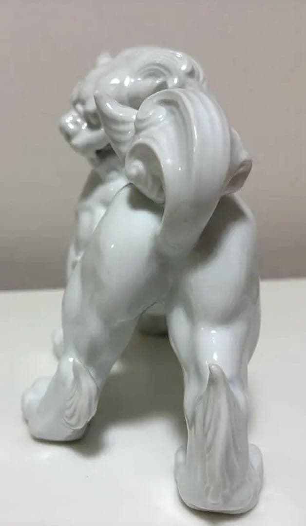希少 入手困難品！ 深川製磁 オールド深川 白磁 獅子 置物 オブジェ