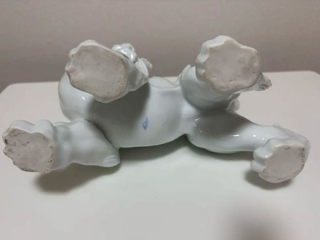 希少 入手困難品！ 深川製磁 オールド深川 白磁 獅子 置物 オブジェ