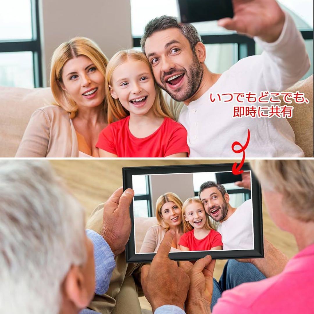 デジタルフォトフレーム WiFi 10.5インチ 64GB 1920x1280
