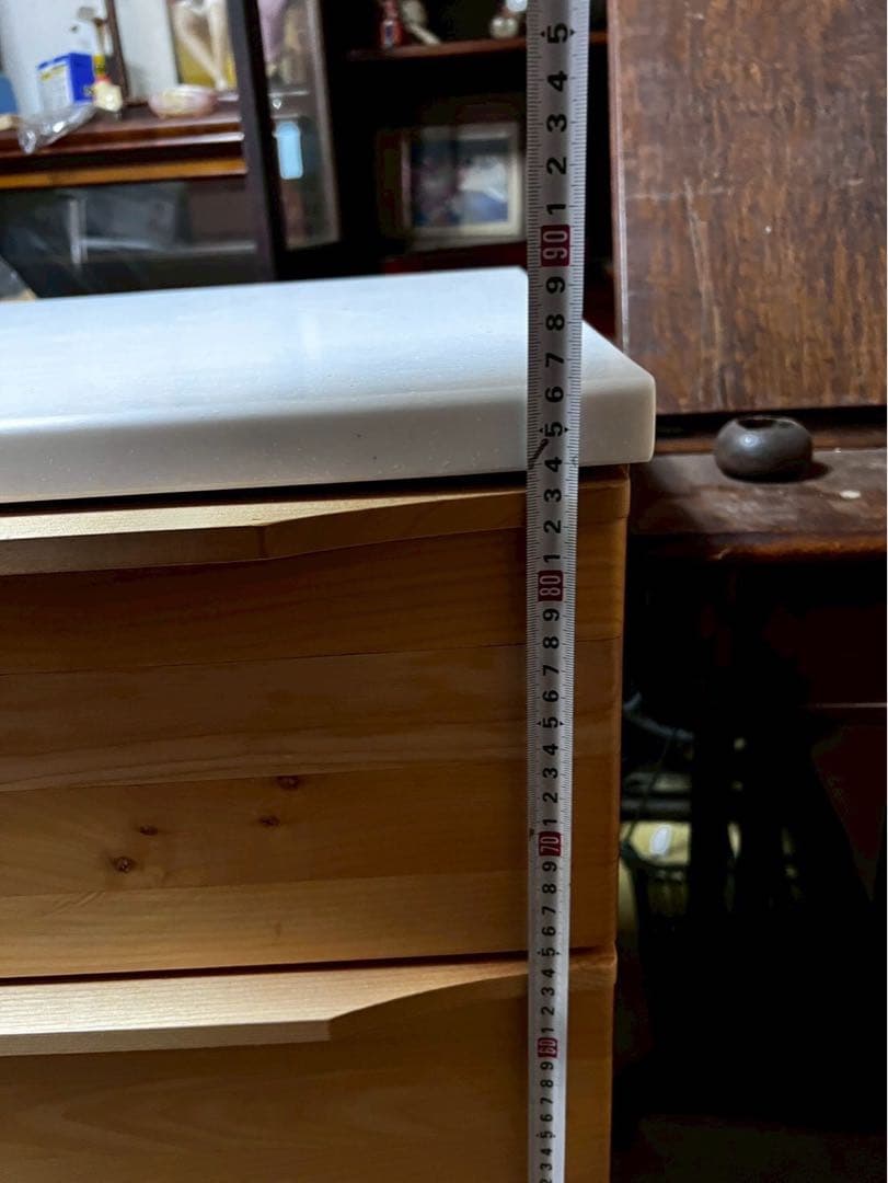 木製4段引き出しラック ホワイト天板