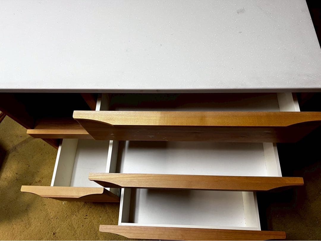 木製4段引き出しラック ホワイト天板